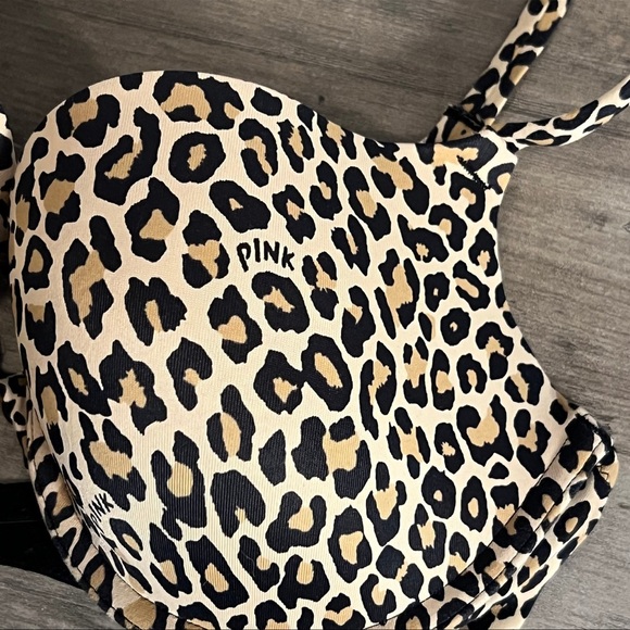 Victoria’s Secret PINK Animal Print TShirt Sweetheart Bra 34D - Picture 4 of 9